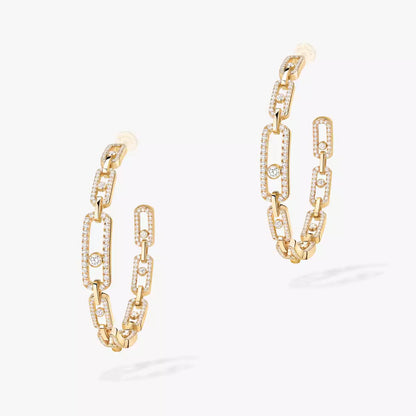 [[⭐Veyra]Move Link Diamond Hoop Earrings