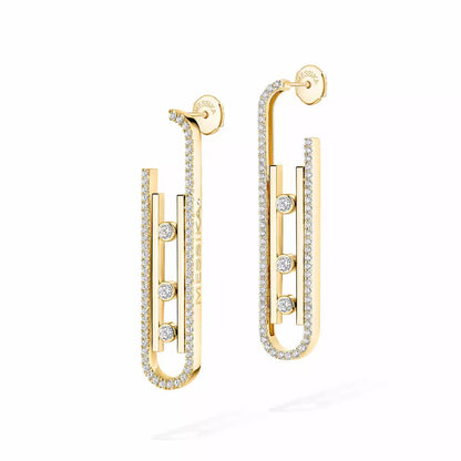 [⭐Veyra]Diamond Pendant Earrings Move 10Th