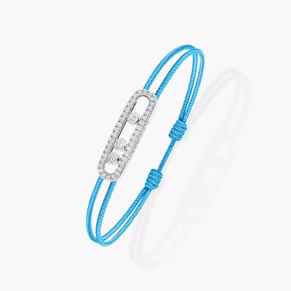 [⭐Veyra]Messika Care(s) pink cord pavé bracelet