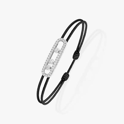 [⭐Veyra]Messika Care(s) pink cord pavé bracelet