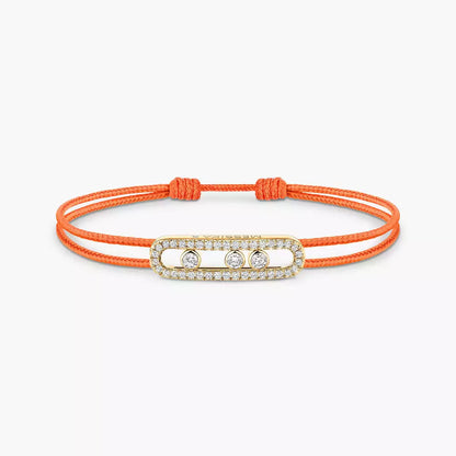 [⭐Veyra]Messika Care(s) pink cord pavé bracelet