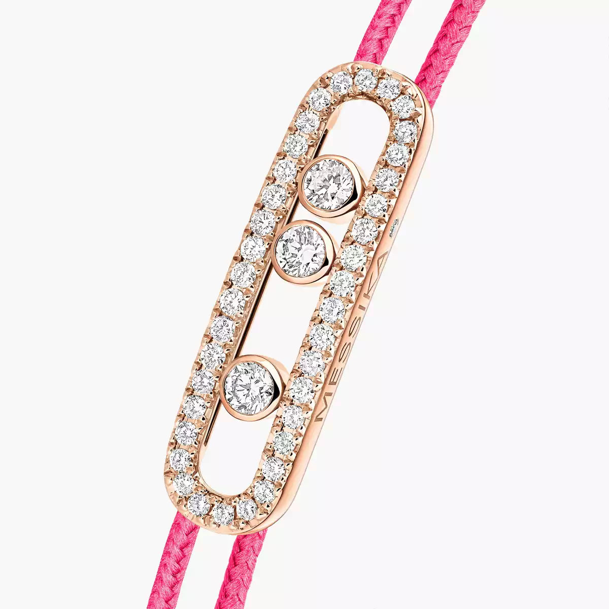 [⭐Veyra]Messika Care(s) pink cord pavé bracelet