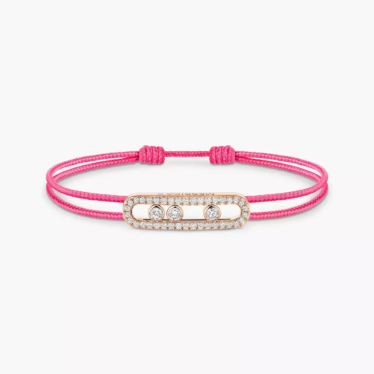 [⭐Veyra]Messika Care(s) pink cord pavé bracelet