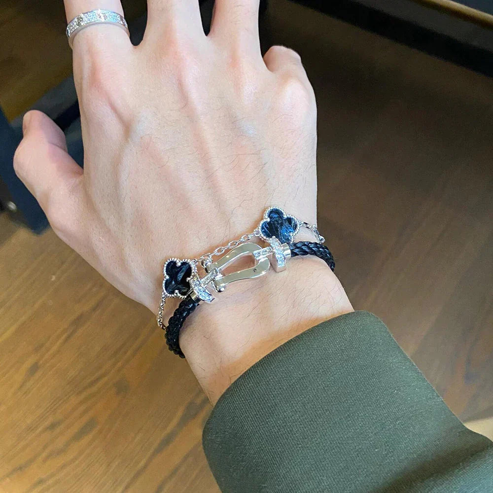 [⭐Veyra]CLOVER 5 MOTIF PIETERSITE BRACELET COLLECTION