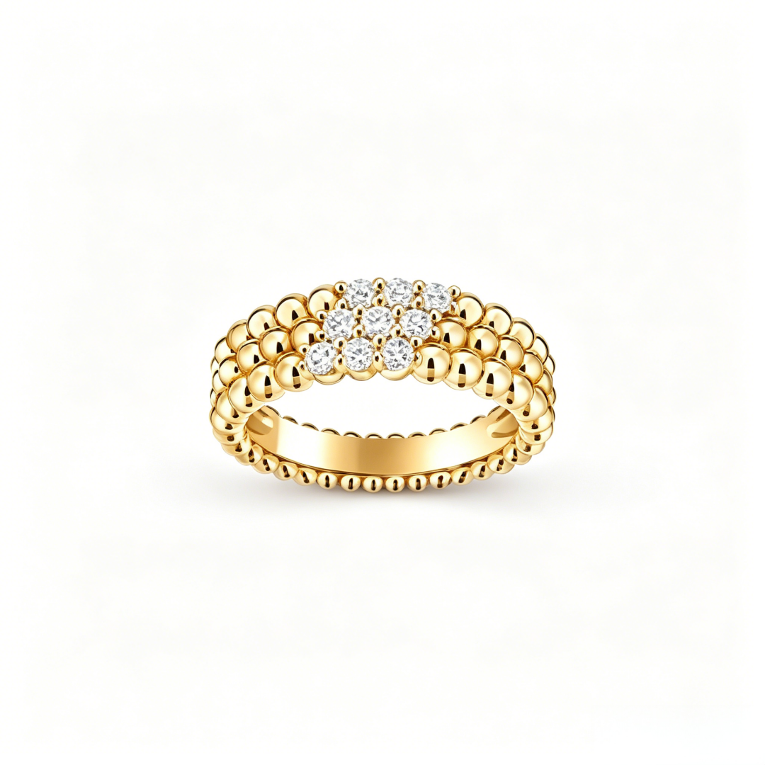 [⭐Veyra] THREE-ROW DIAMOND RING