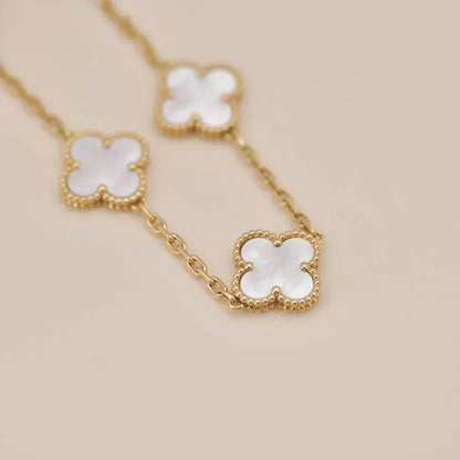 [⭐Veyra]CLOVER WHITE PEARL MOP 5 MOTIF BRACELET COLLECTION