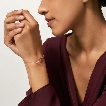 [⭐Veyra]LOVE DOUBLE RING HALF DIAMOND BRACELET