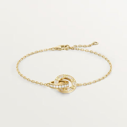 [⭐Veyra]LOVE DOUBLE RING FULL DIAMOND BRACELET