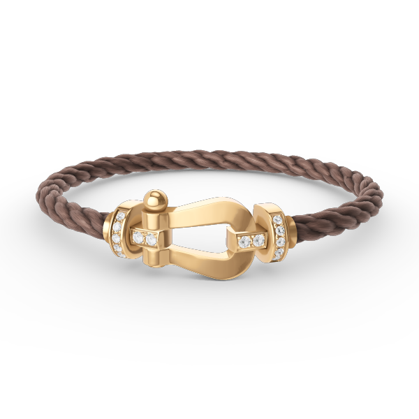 [⭐Veyra]FORCE LARGE HORSESHOE HALF DIAMOND BRACELET GOLD