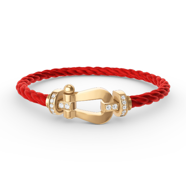 [⭐Veyra]FORCE LARGE HORSESHOE HALF DIAMOND BRACELET GOLD