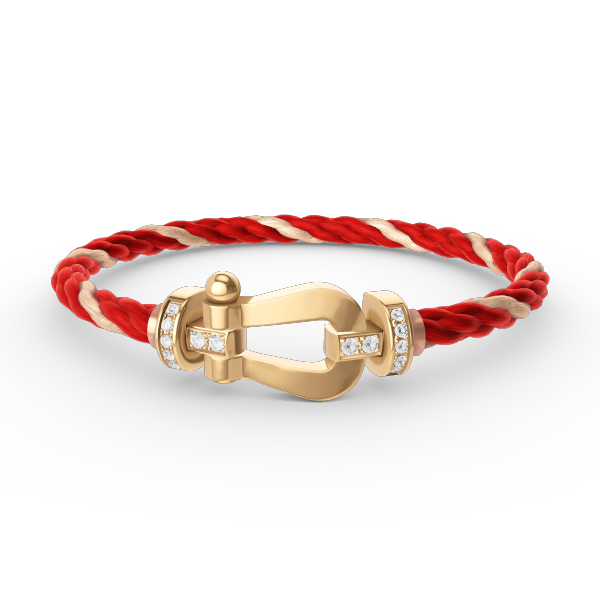 [⭐Veyra]FORCE LARGE HORSESHOE HALF DIAMOND BRACELET GOLD