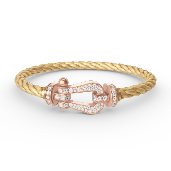 [⭐Veyra]FORCE LARGE HORSESHOE FULL DIAMOND BRACELET ROSE GOLD