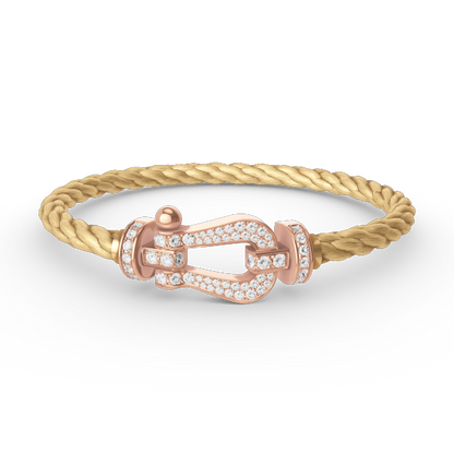 [⭐Veyra]FORCE LARGE HORSESHOE FULL DIAMOND BRACELET ROSE GOLD