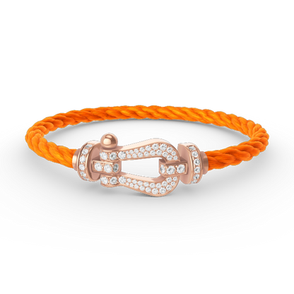 [⭐Veyra]FORCE LARGE HORSESHOE FULL DIAMOND BRACELET ROSE GOLD