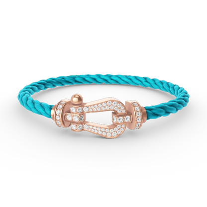 [⭐Veyra]FORCE LARGE HORSESHOE FULL DIAMOND BRACELET ROSE GOLD