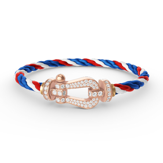 [⭐Veyra]FORCE LARGE HORSESHOE FULL DIAMOND BRACELET ROSE GOLD