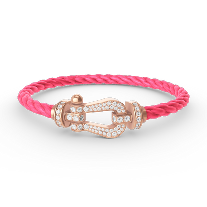 [⭐Veyra]FORCE LARGE HORSESHOE FULL DIAMOND BRACELET ROSE GOLD