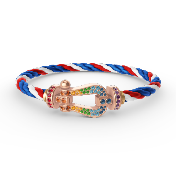 [⭐Veyra]FORCE LARGE HORSESHOE  COLORED DIAMOND BRACELET ROSE GOLD