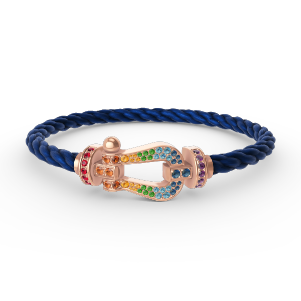 [⭐Veyra]FORCE LARGE HORSESHOE  COLORED DIAMOND BRACELET ROSE GOLD