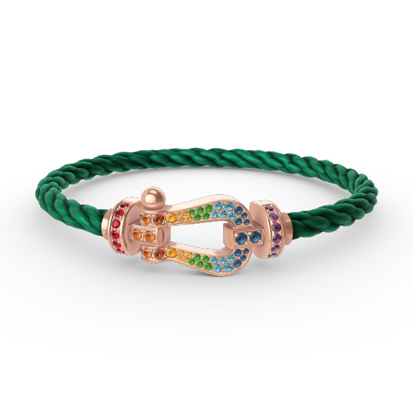 [⭐Veyra]FORCE LARGE HORSESHOE  COLORED DIAMOND BRACELET ROSE GOLD