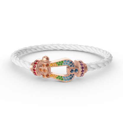 [⭐Veyra]FORCE LARGE HORSESHOE  COLORED DIAMOND BRACELET ROSE GOLD