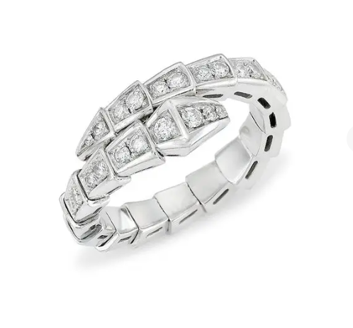 [⭐Veyra]SERPENTI RING SILVER DIAMOND PAVED 4MM