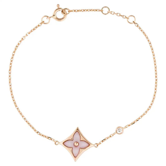 [⭐Veyra]STAR 1 DIAMOND PINK GOLD BRACELET