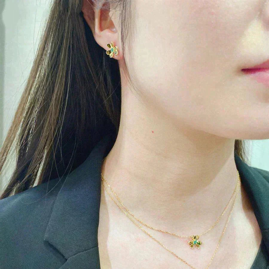 [⭐Veyra]FRIVOLE  FLOWER MALACHITE EARRINGS