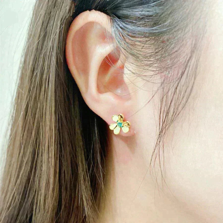 [⭐Veyra]FRIVOLE  FLOWER MALACHITE EARRINGS