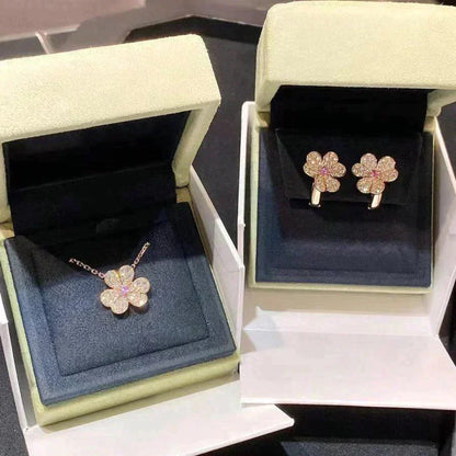[⭐Veyra]FRIVOLE ROSE GOLD FLOWER DIAMOND NECKLACE