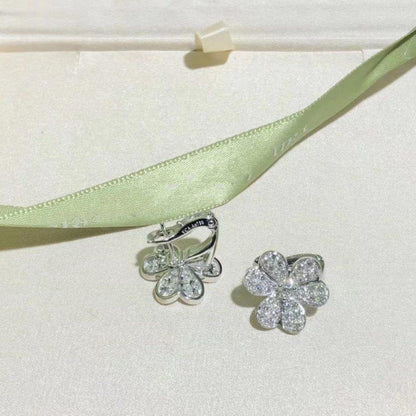 [⭐Veyra]FRIVOLE SILVER FLOWER DIAMOND EARRINGS