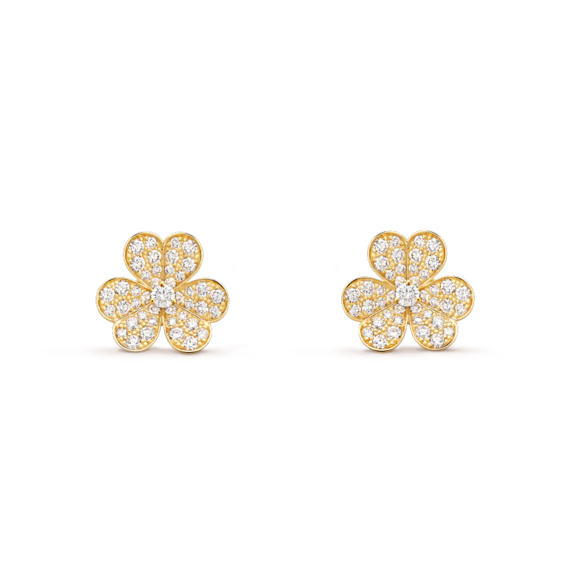 [⭐Veyra]FRIVOLE GOLD FLOWER DIAMOND EARRINGS