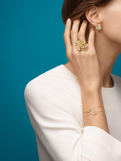 [⭐Veyra]FRIVOLE GOLD FLOWER DIAMOND EARRINGS