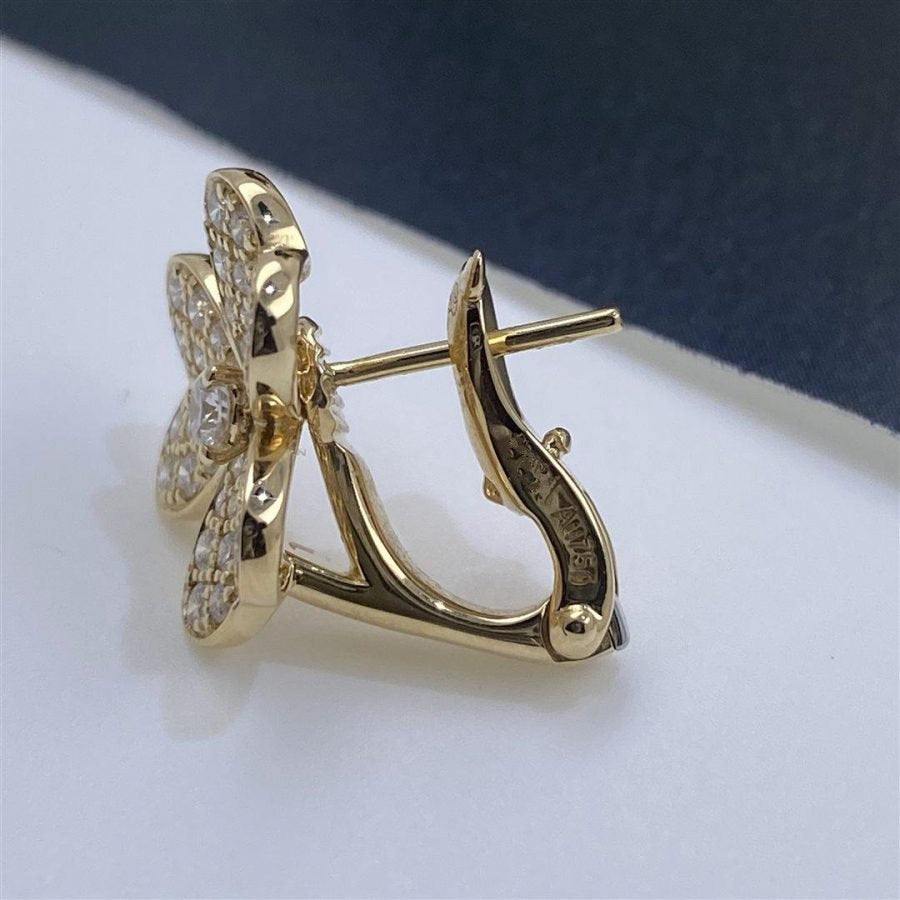[⭐Veyra]FRIVOLE GOLD FLOWER DIAMOND EARRINGS