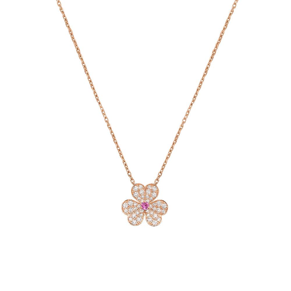 [⭐Veyra]FRIVOLE ROSE GOLD FLOWER DIAMOND NECKLACE