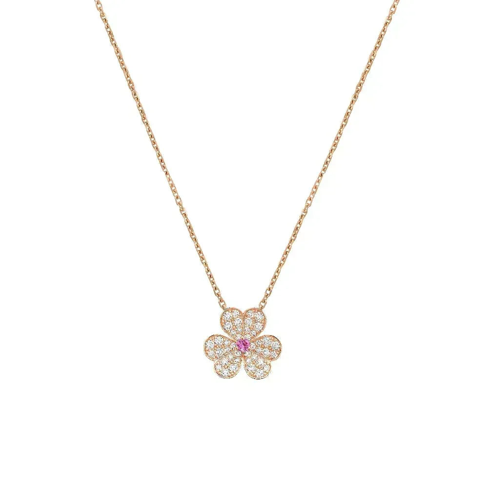 [⭐Veyra]FRIVOLE ROSE GOLD FLOWER DIAMOND NECKLACE