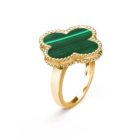 [⭐Veyra]CLOVER MALACHITE RING