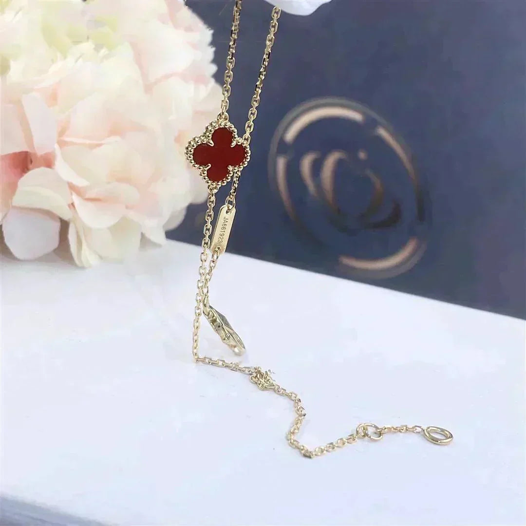 [⭐Veyra]CLOVER  CARNELIAN SINGLE FLOWER BRACELET