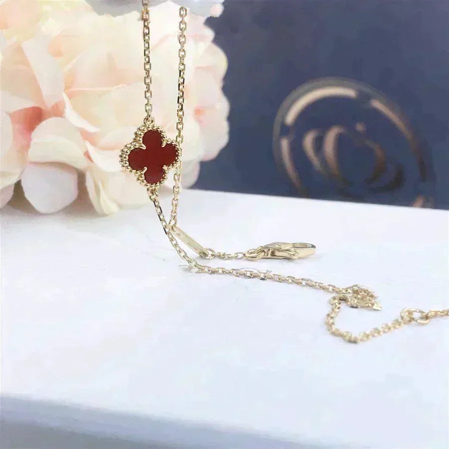 [⭐Veyra]CLOVER  CARNELIAN SINGLE FLOWER BRACELET