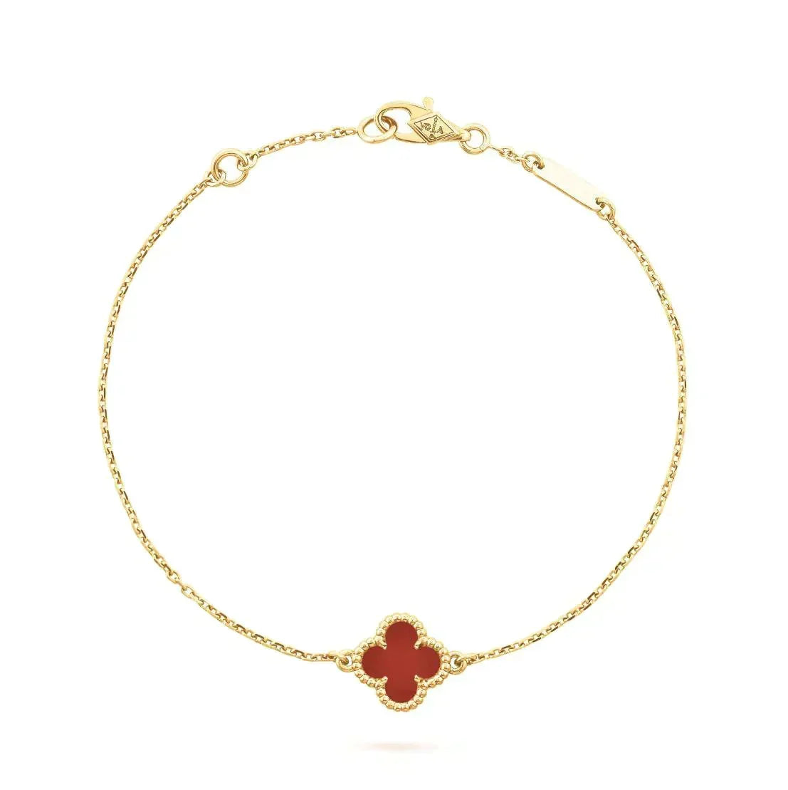 [⭐Veyra]CLOVER  CARNELIAN SINGLE FLOWER BRACELET