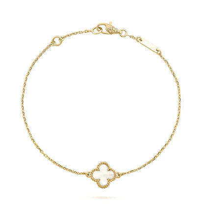 [⭐Veyra]CLOVER WHITE MOP SINGLE FLOWER BRACELET