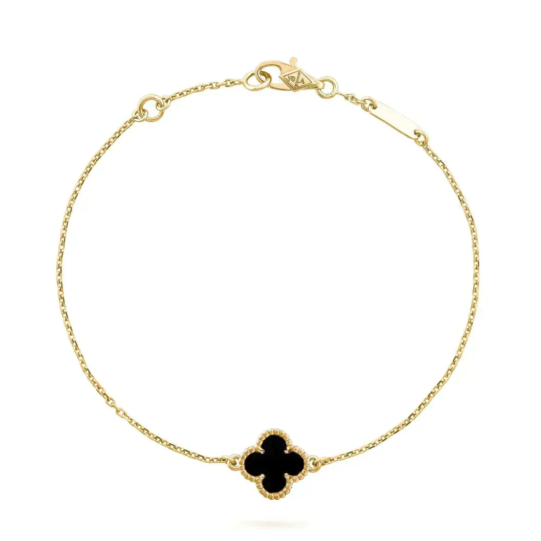 [⭐Veyra]CLOVER ONYX SINGLE FLOWER BRACELET