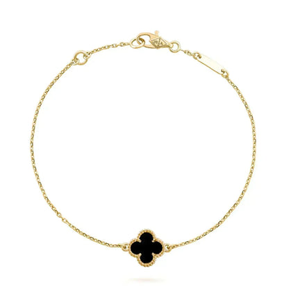[⭐Veyra]CLOVER ONYX SINGLE FLOWER BRACELET