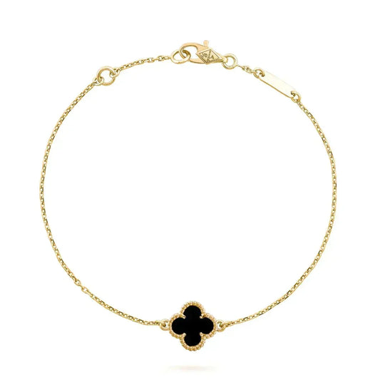[⭐Veyra]CLOVER ONYX SINGLE FLOWER BRACELET