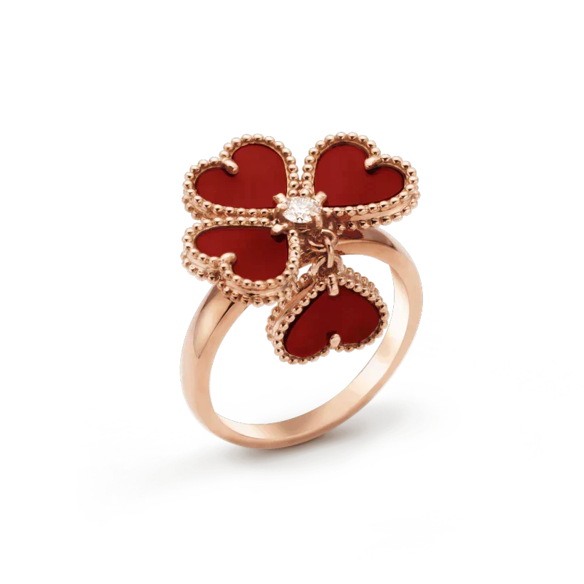 [⭐Veyra]SWEET CLOVER CARNELIAN RING