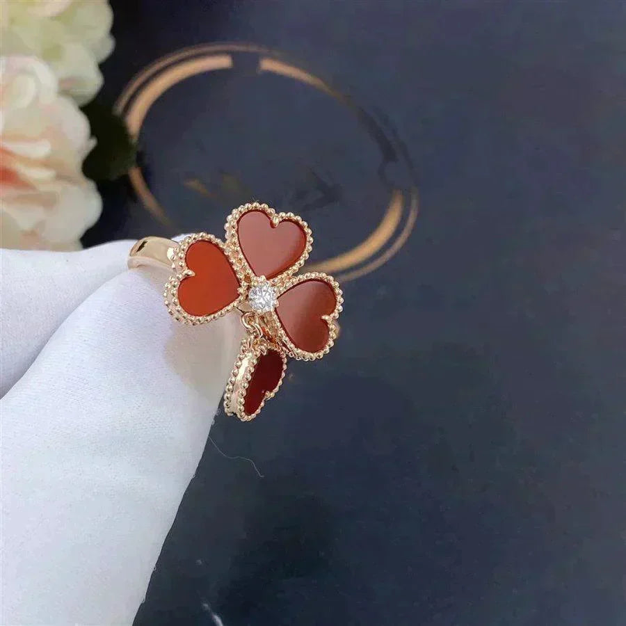 [⭐Veyra]SWEET CLOVER CARNELIAN RING