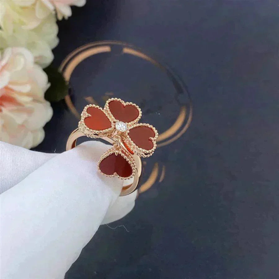 [⭐Veyra]SWEET CLOVER CARNELIAN RING