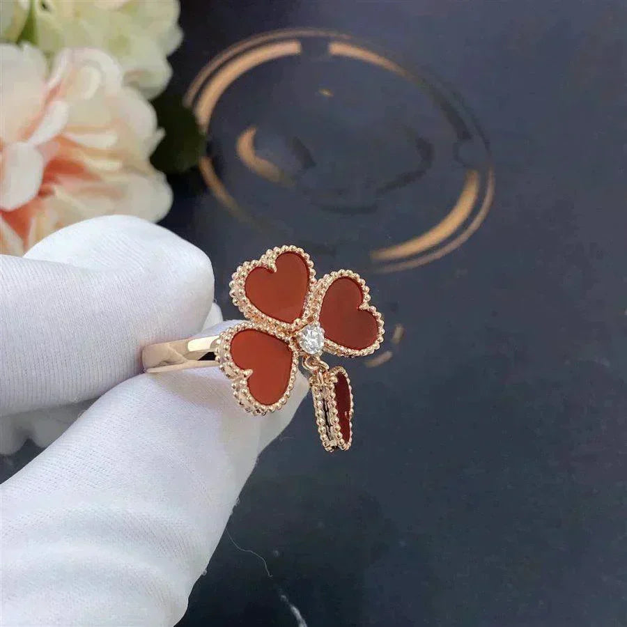 [⭐Veyra]SWEET CLOVER CARNELIAN RING