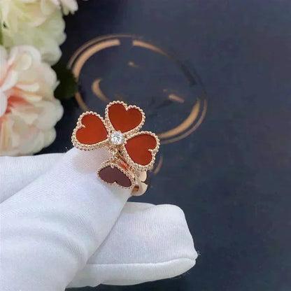 [⭐Veyra]SWEET CLOVER CARNELIAN RING