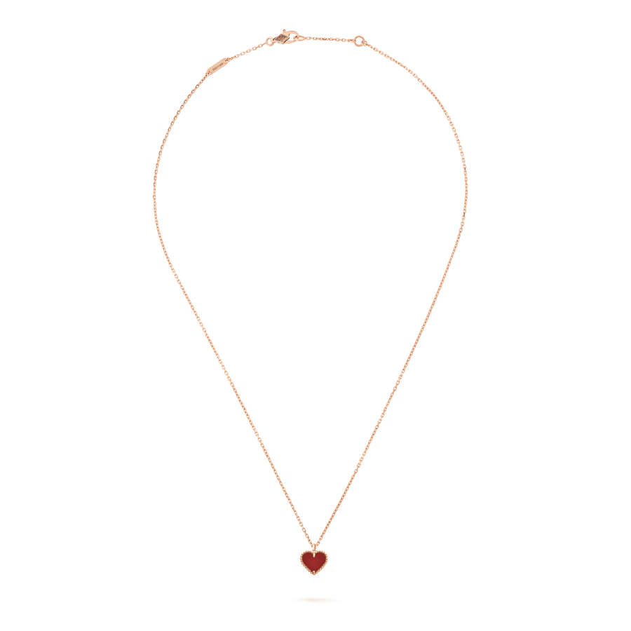 [⭐Veyra]SWEET CLOVER CARNELIAN HEART NECKLACE